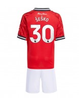 Manchester United Benjamin Sesko #30 Kotipaita Lasten 2025-26 Lyhythihainen (+ shortsit)